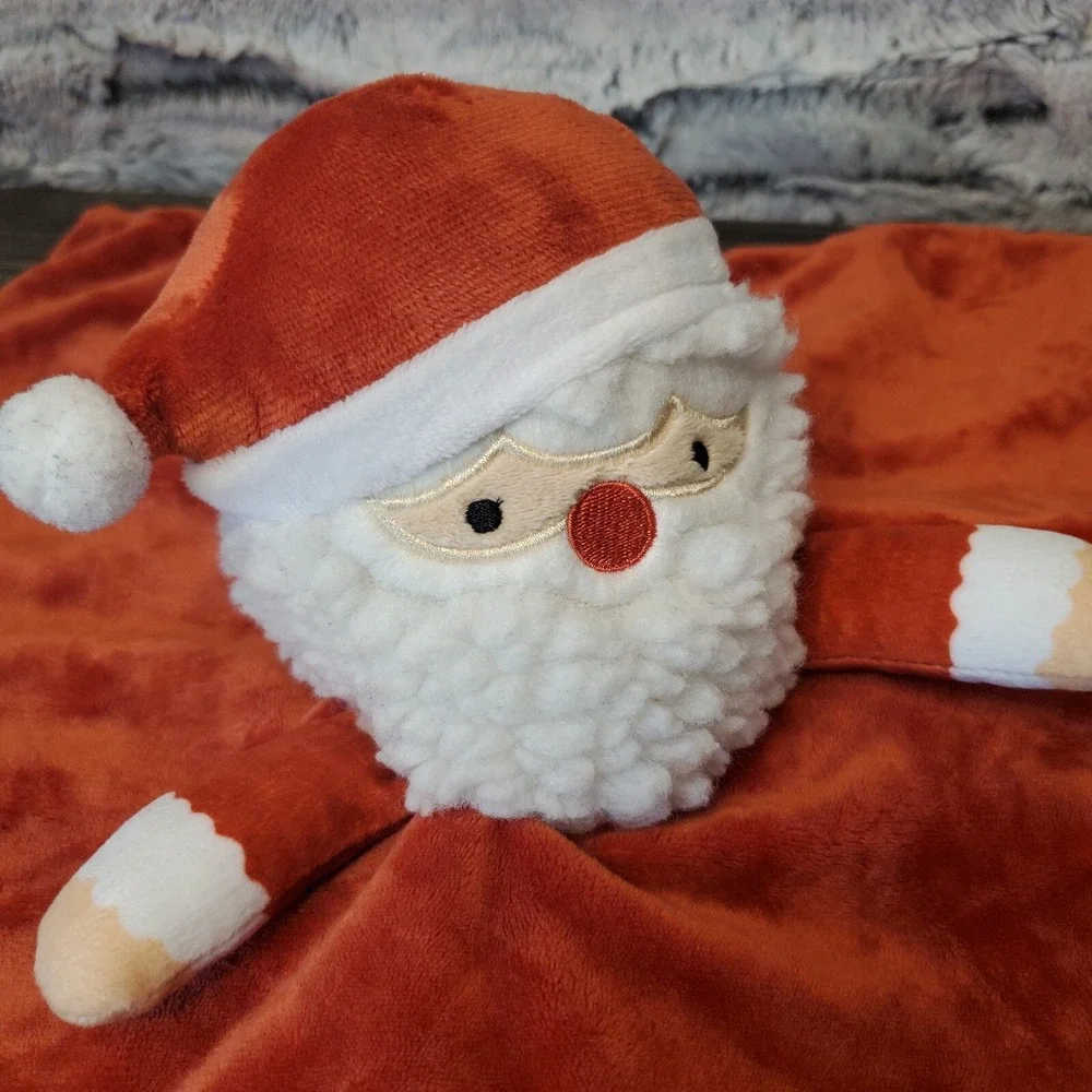 Little Holly Santa Claus Baby Snuggle Security Blanket Christmas Lovey Plush